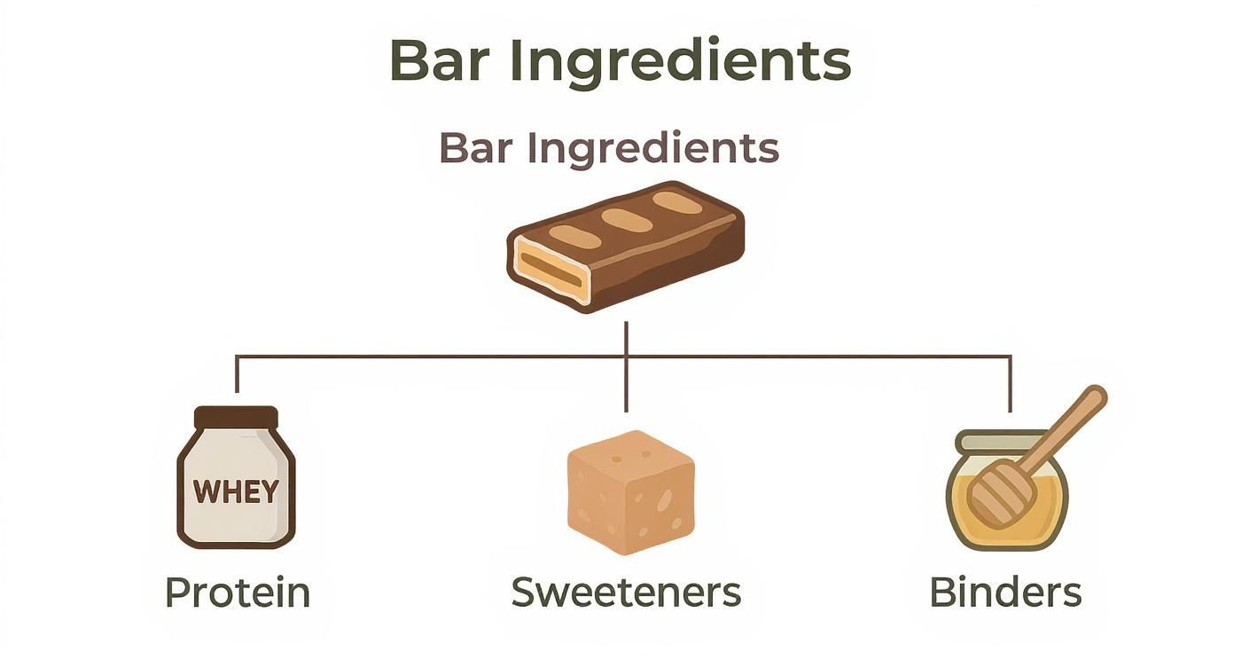 Infographic about pure protein bar ingredients