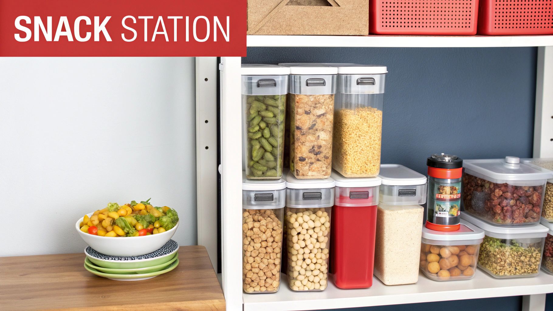 A child helping to make healthy snacks in a bright, modern kitchen.