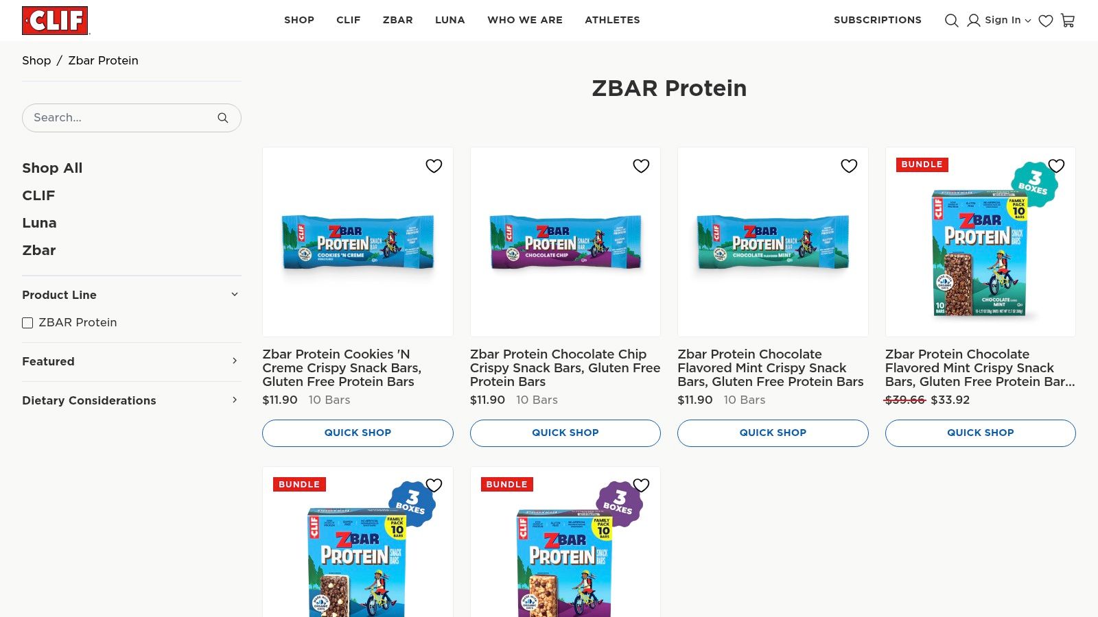 CLIF Bar (Zbar Protein – official brand store)