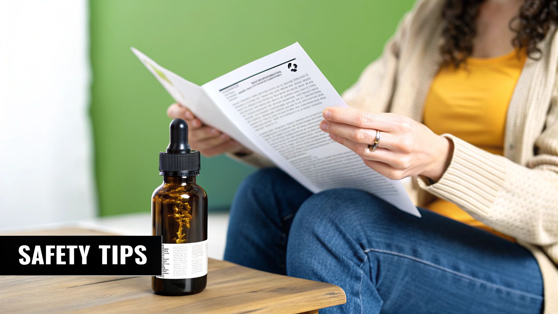 A woman applying castor oil to her eyelashes with a mascara wand