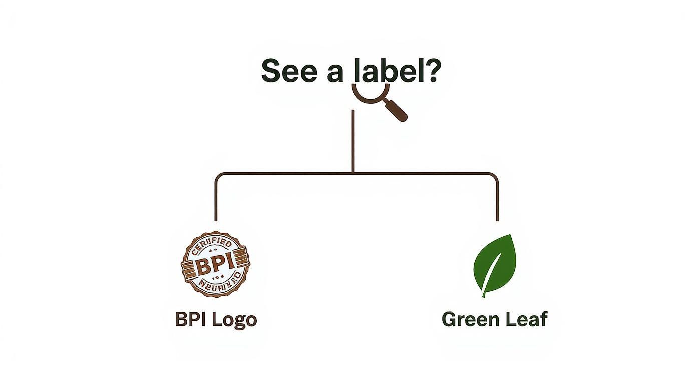 Infographic about compostable bags vs biodegradable bags