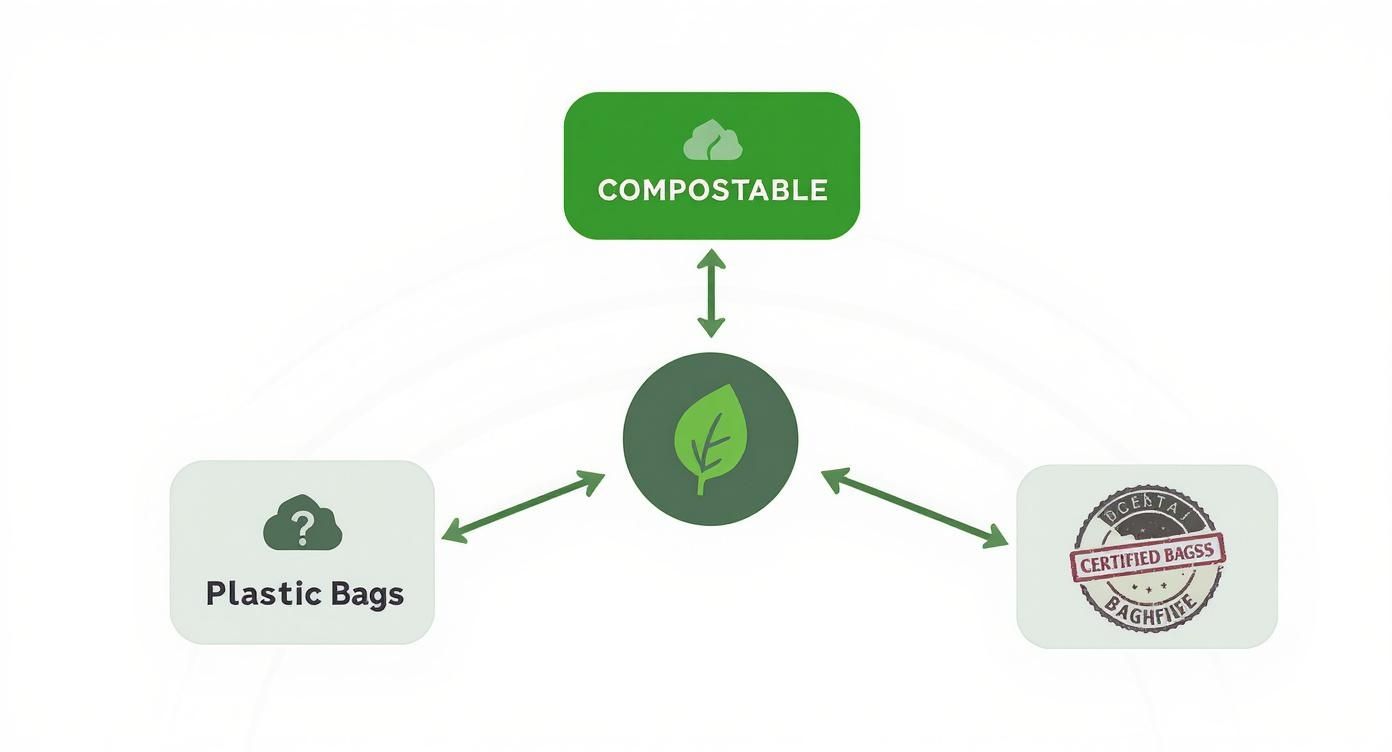 Infographic about compostable pet waste bags