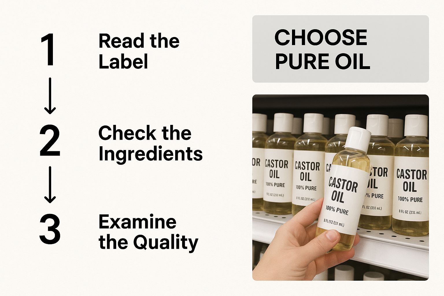 Infographic about castor oil for wrinkles around the eyes