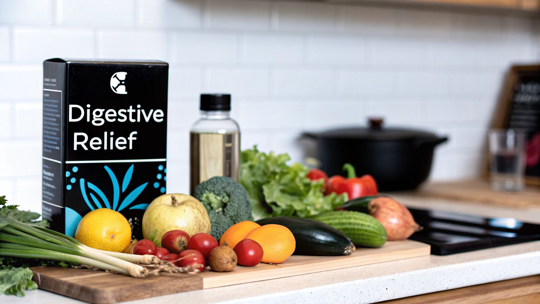 A person in comfortable clothes applying a castor oil pack to their abdomen.