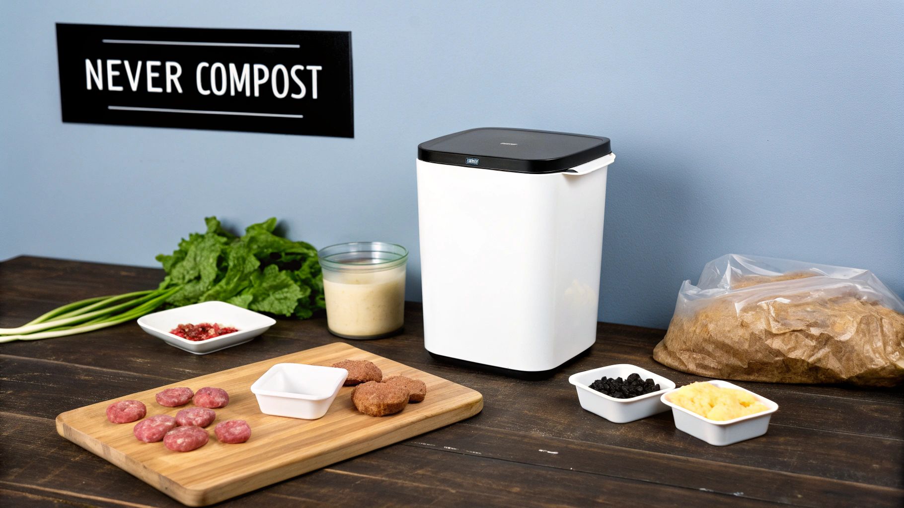 Lawn clippings and fallen leaves in a wheelbarrow ready for composting.