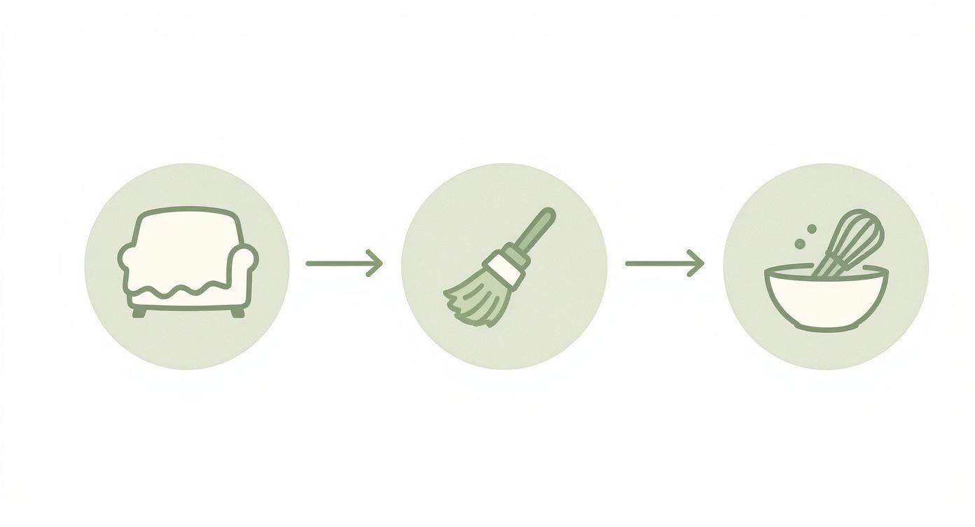 Infographic about washing walls with vinegar