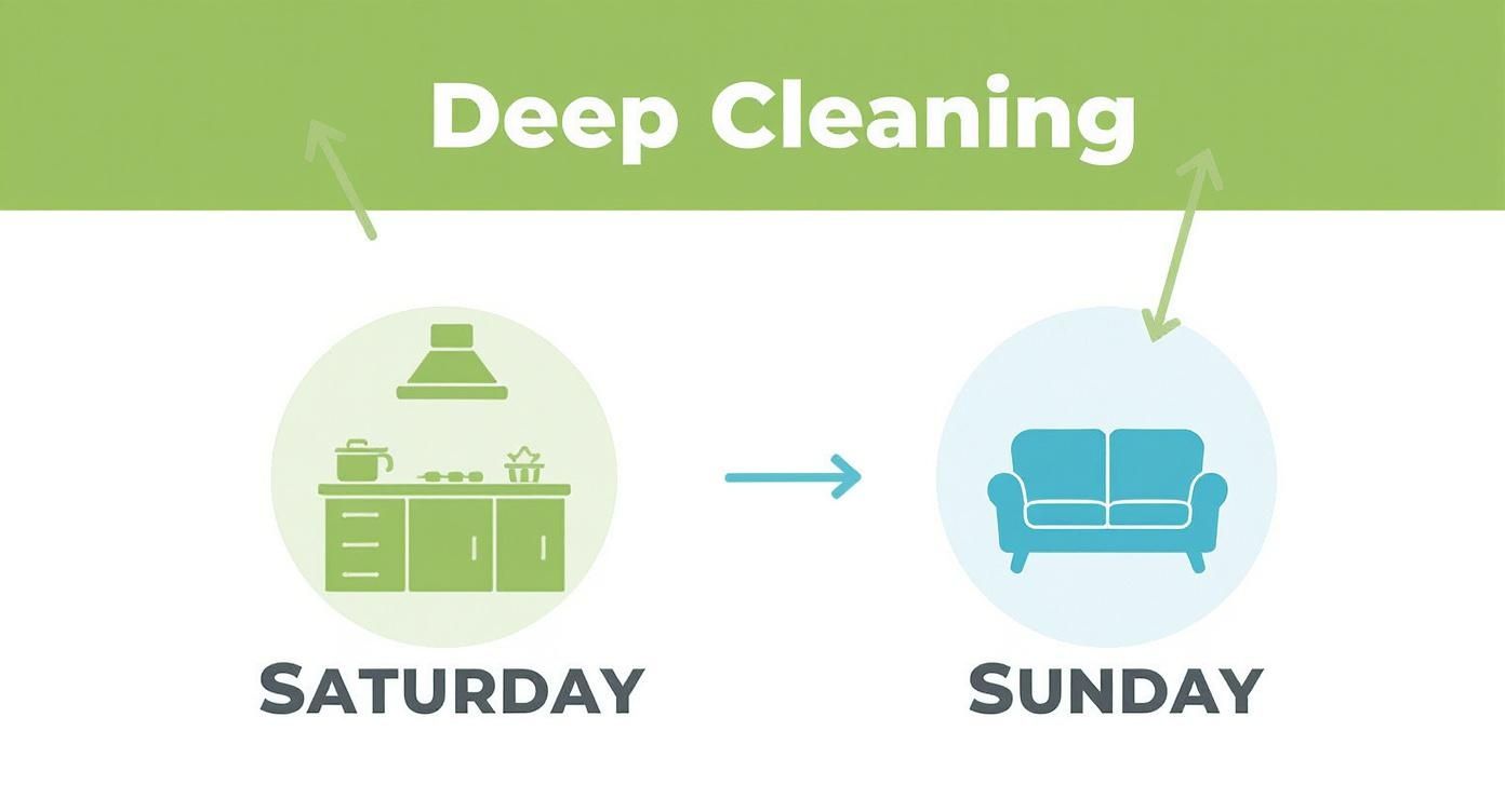 Infographic about how to deep clean a house