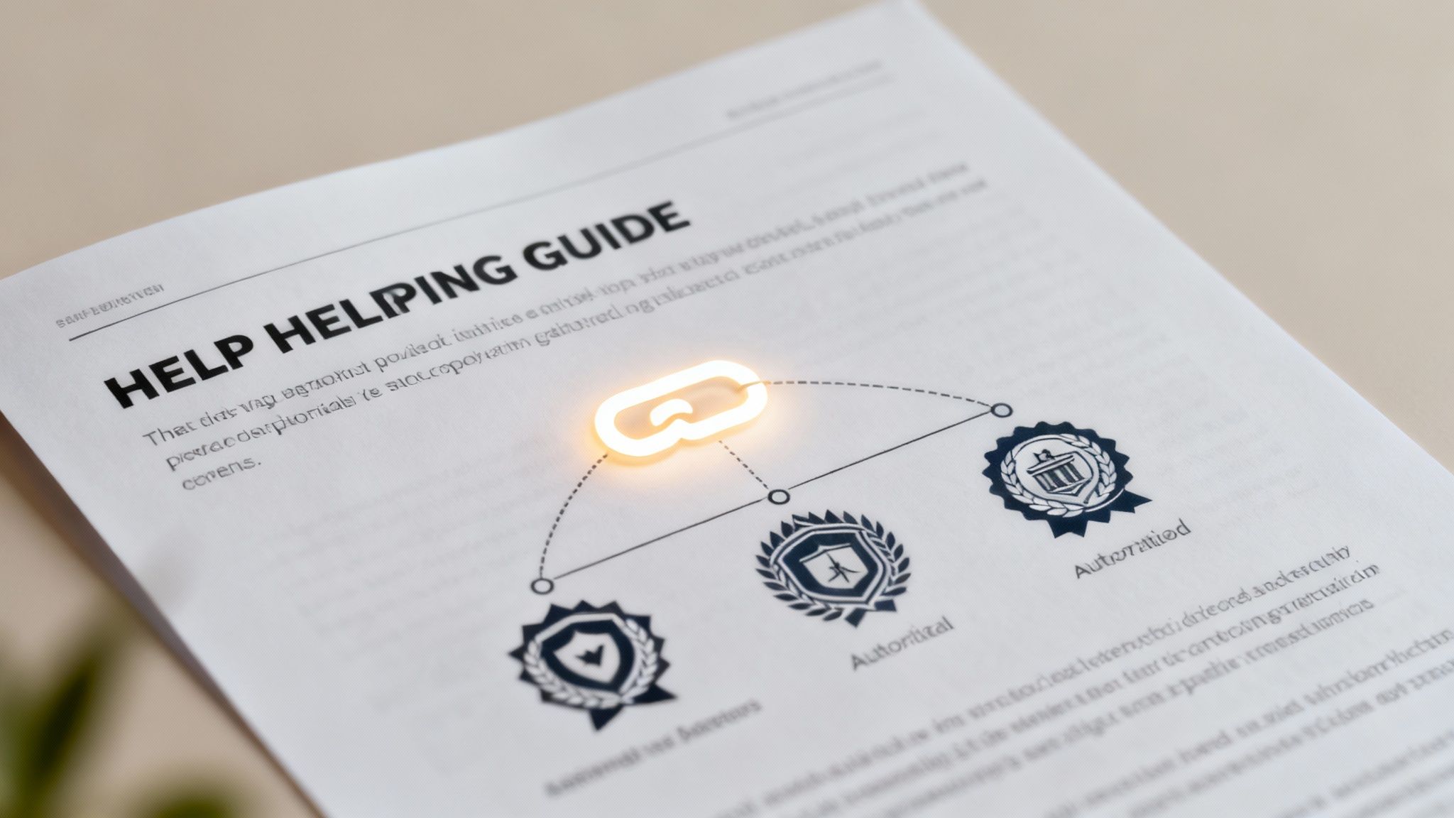 An illustration of a content webpage with link icons connecting it to other websites, symbolising link building.