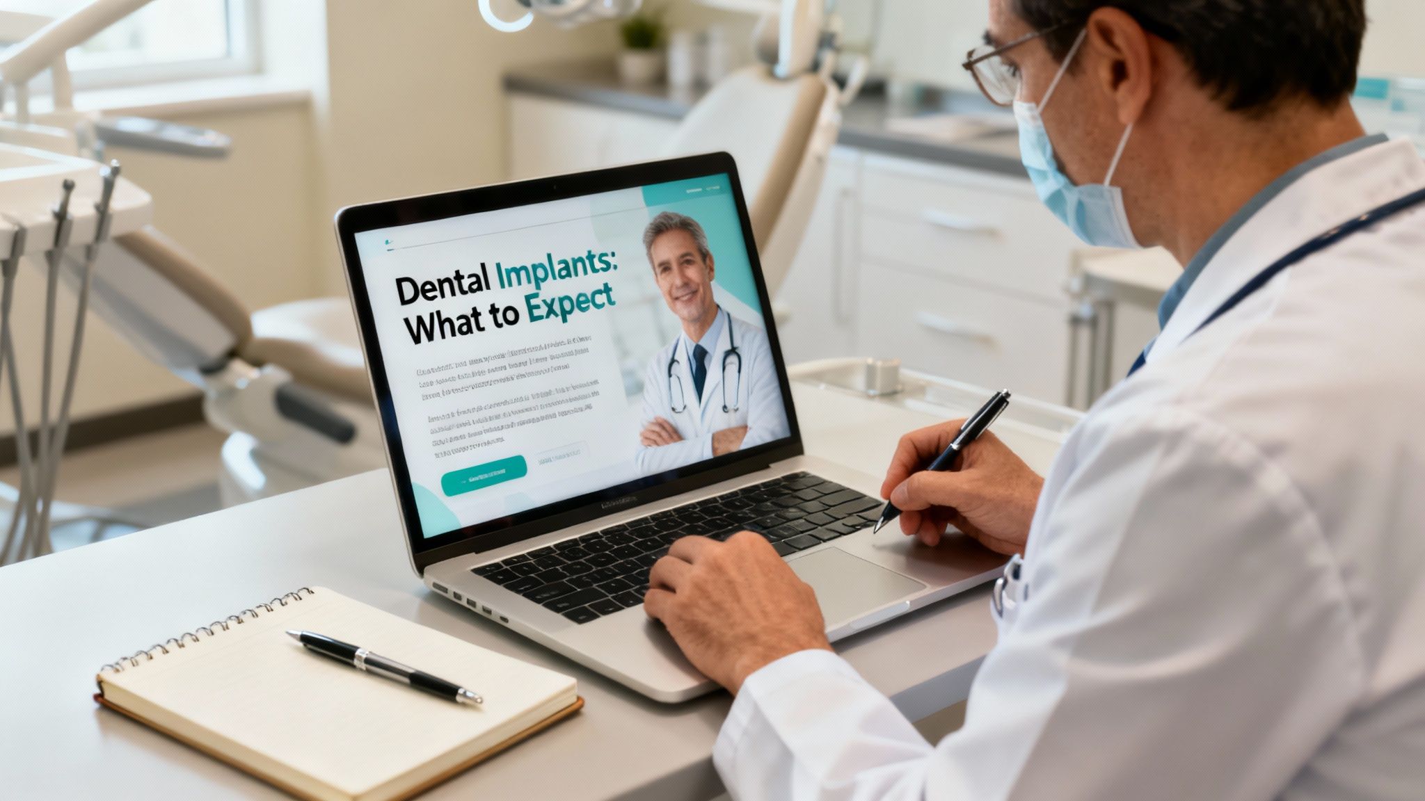 A professional dental team in a modern, clean clinic, conveying expertise and authority.