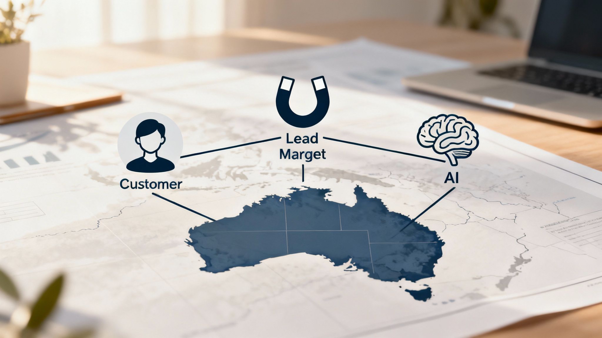 A strategic blueprint for a lead generation framework being mapped out on a whiteboard