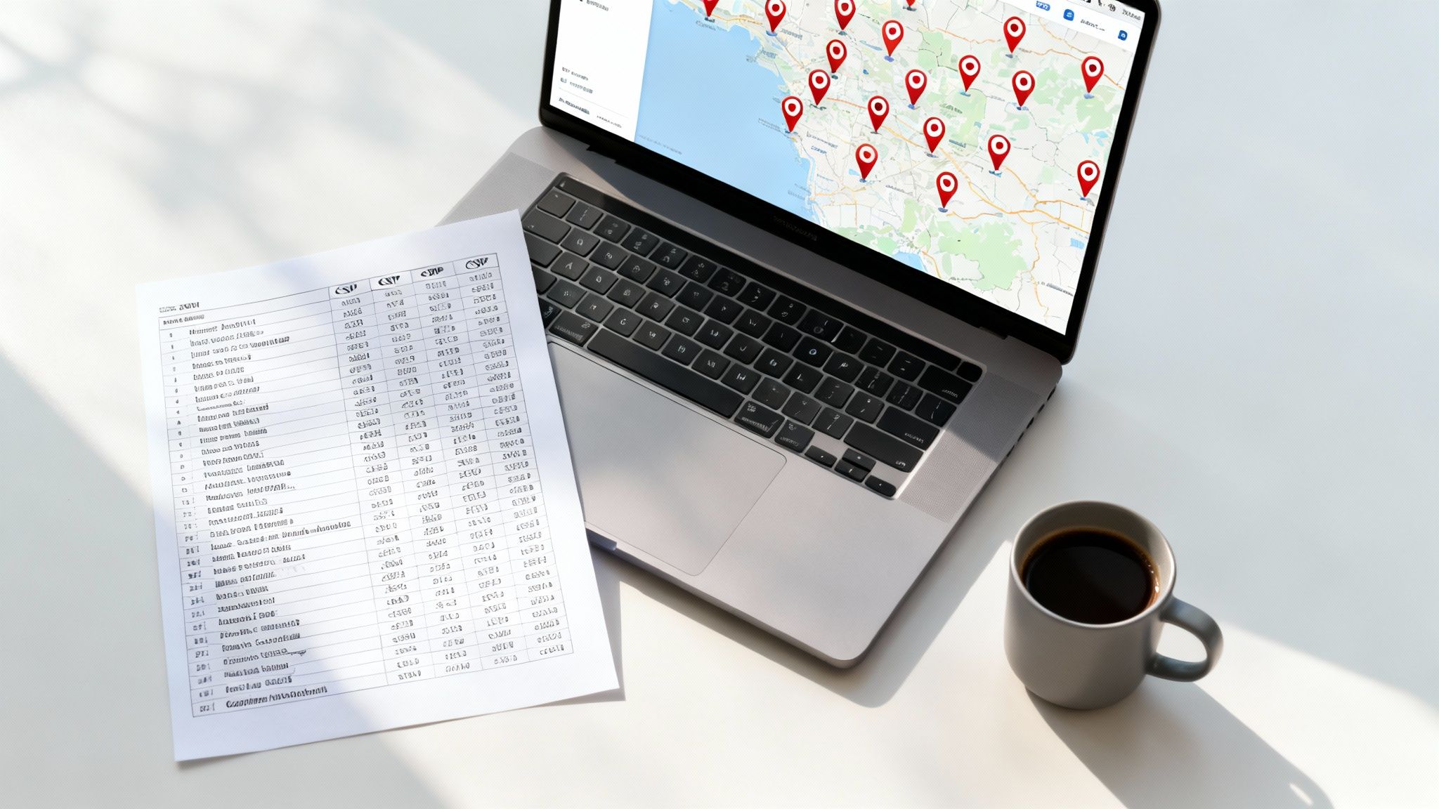 Bulk location management screenshot