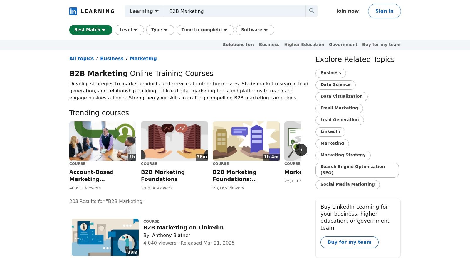 LinkedIn Learning – B2B Marketing on LinkedIn