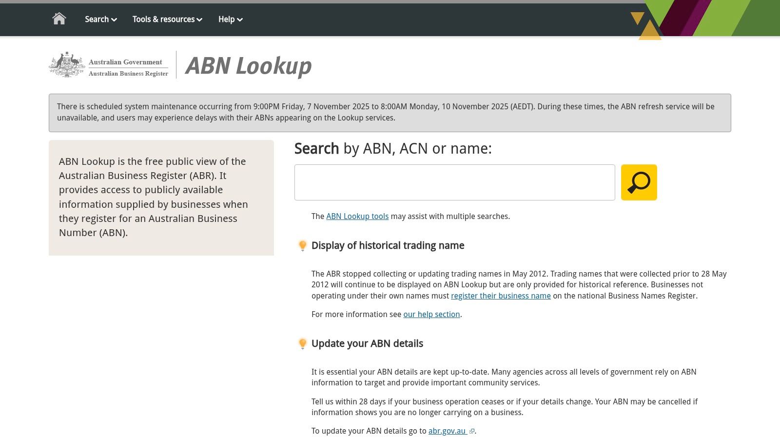 ABN Lookup (Australian Business Register)