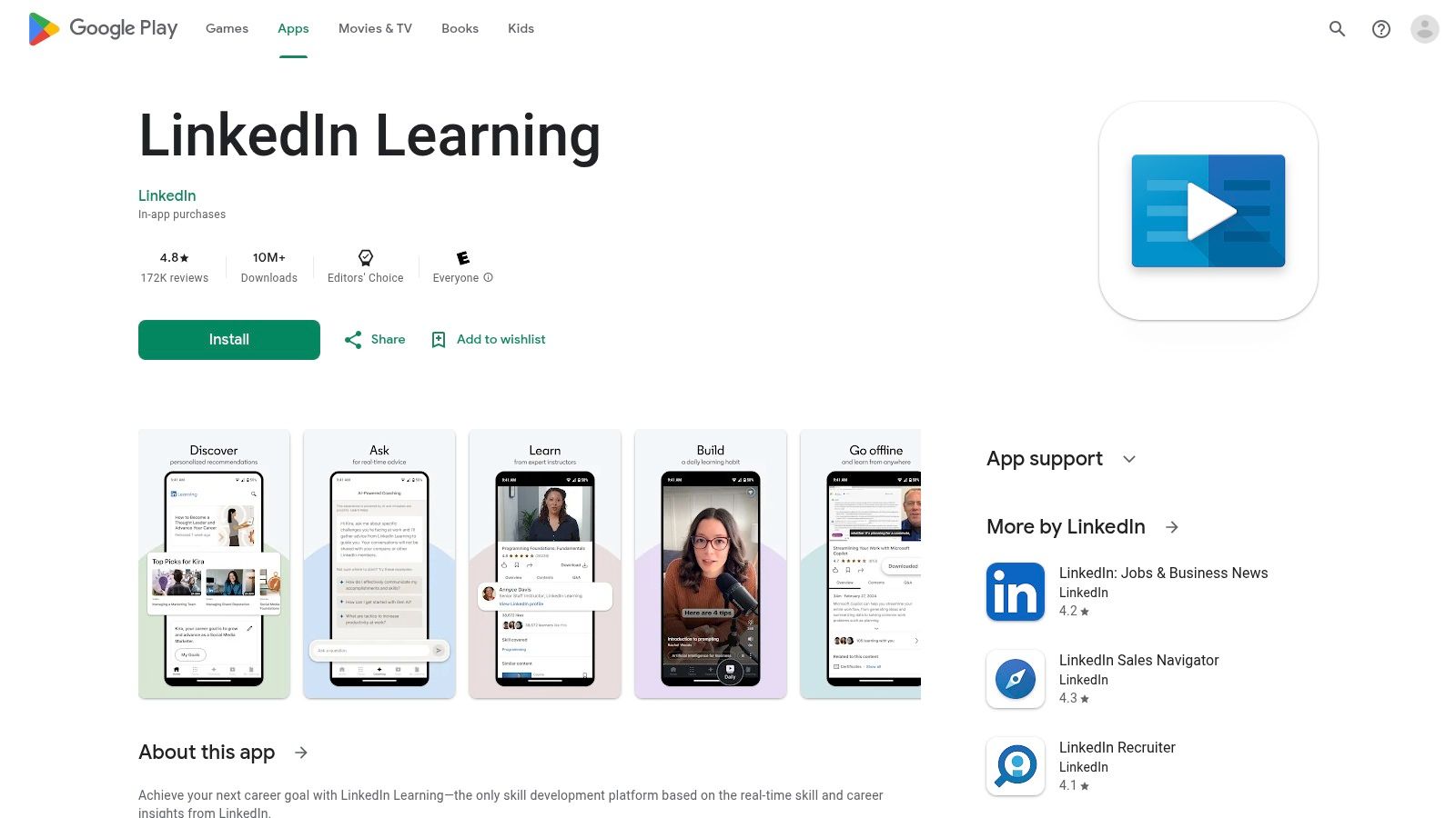 LinkedIn Learning — Android app (Google Play)