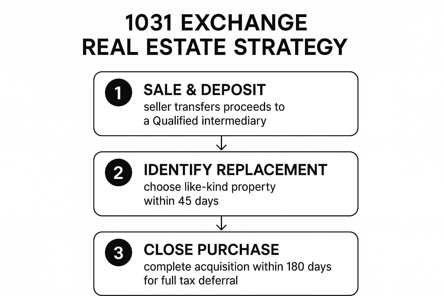 Infographic showing key data about 1031 Exchange Real Estate Strategy