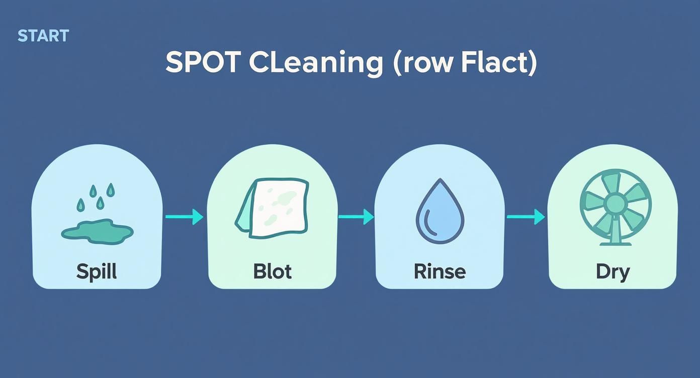 Infographic about best way to spot clean carpet