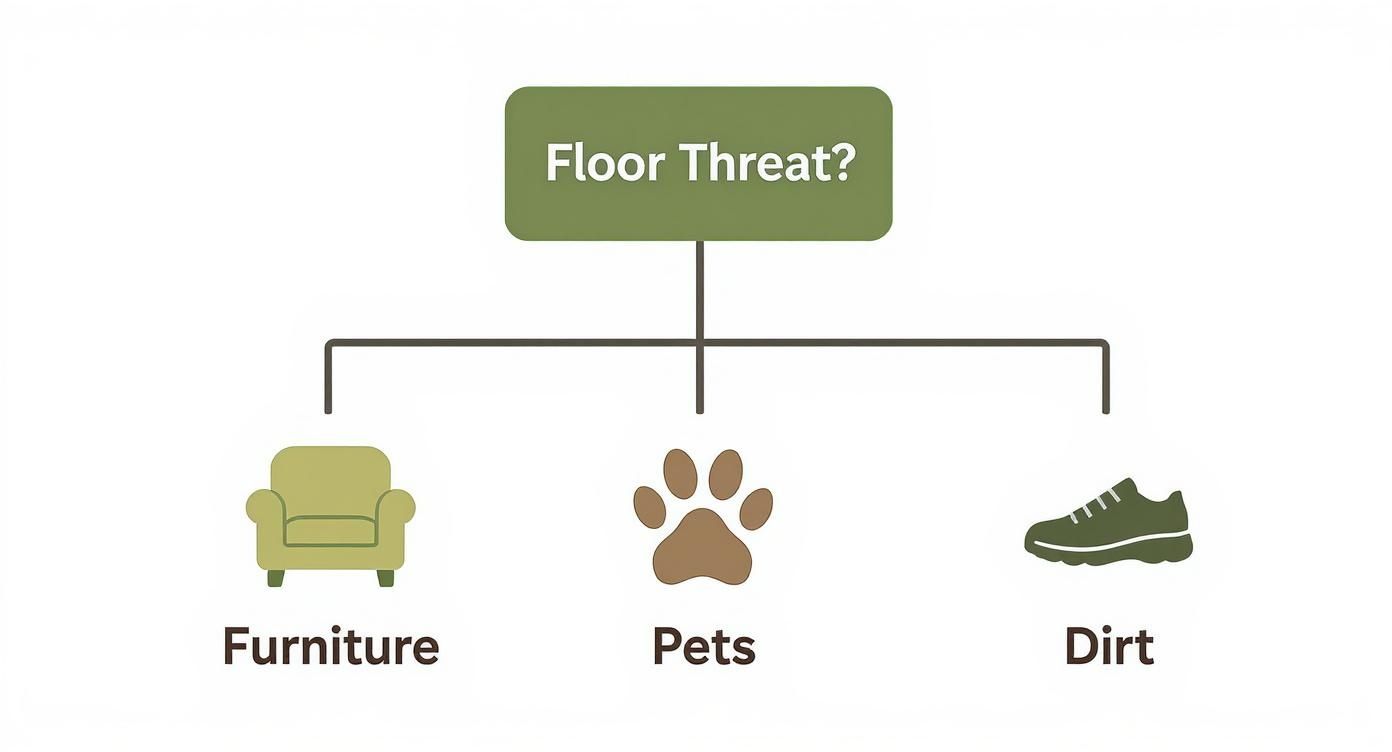 Infographic about how to maintain hardwood floors