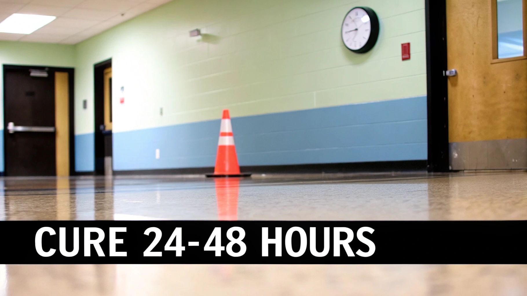 A person using a clean cloth to wipe down a freshly sealed tile floor.