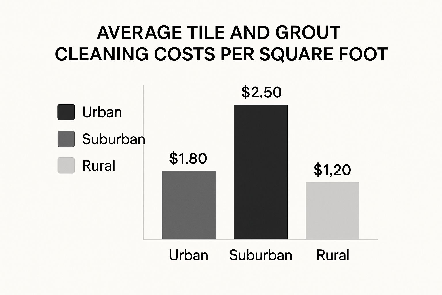 Infographic about cost of tile and grout cleaning