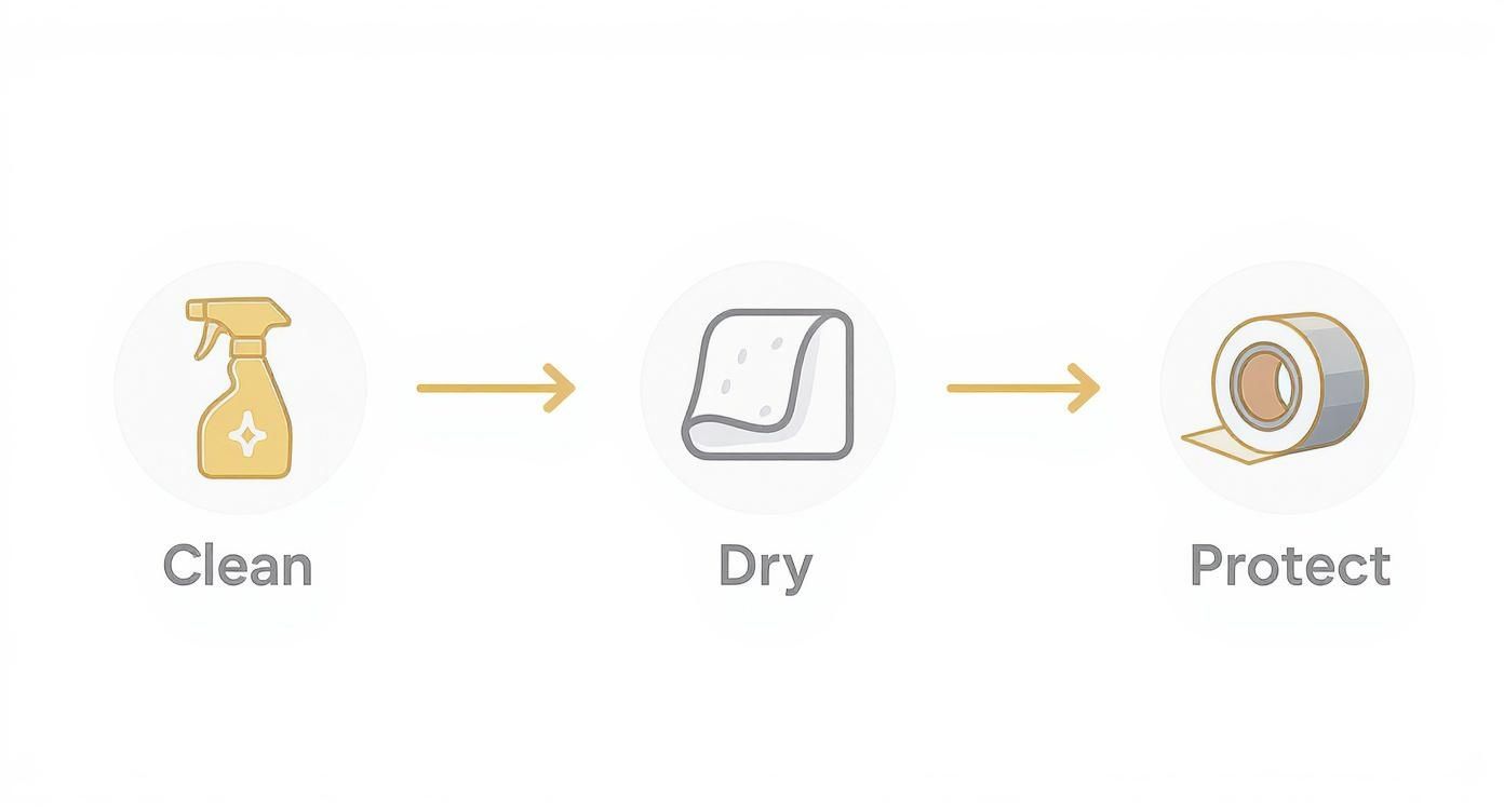 Infographic about how to polish marble countertops