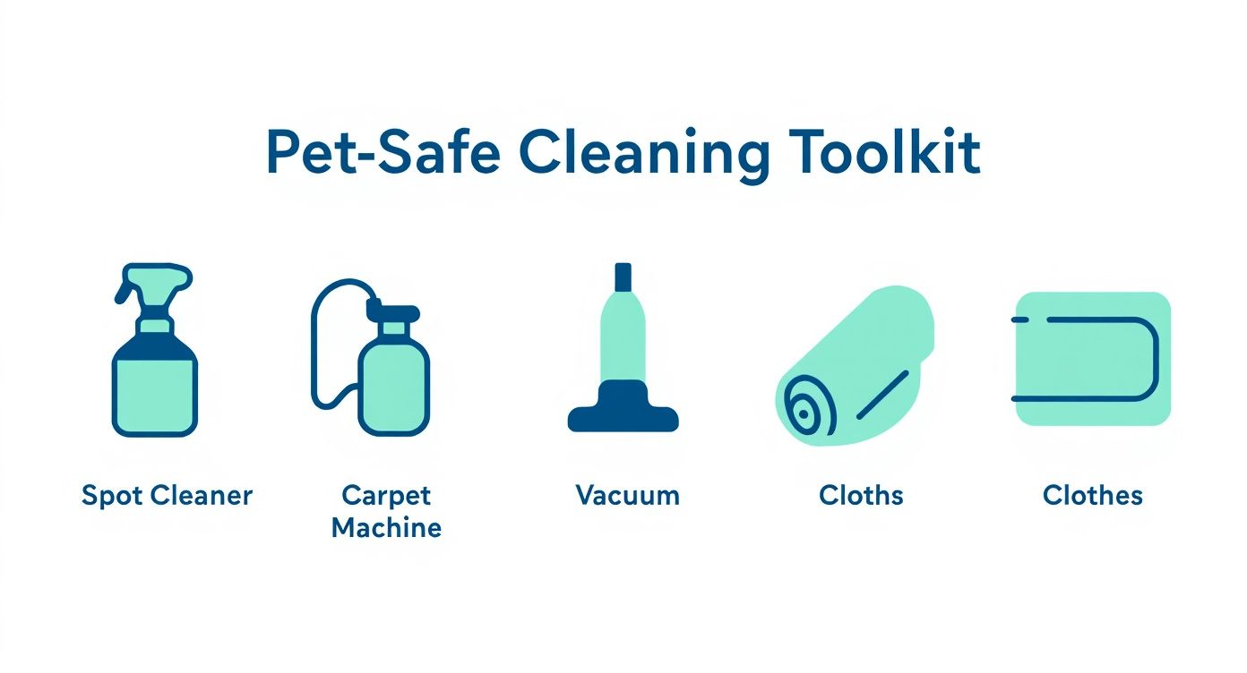 Infographic about safe carpet cleaning for pets