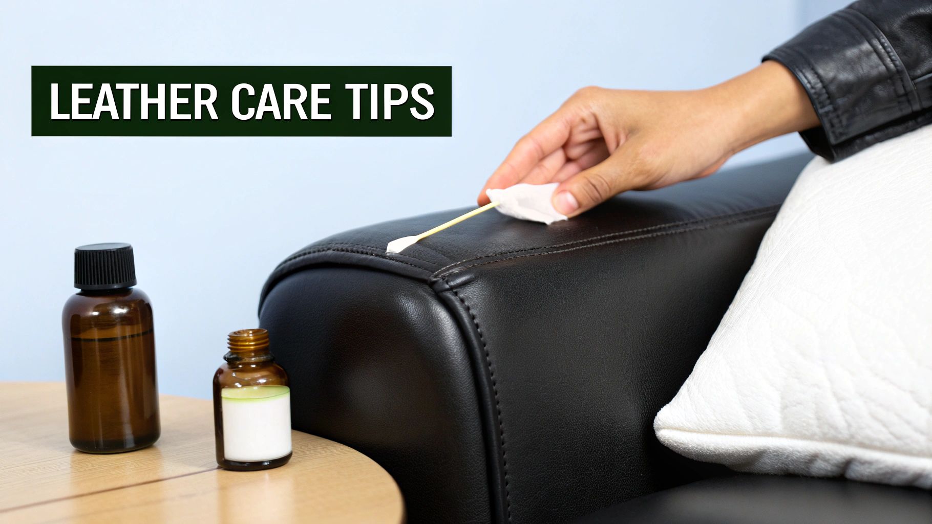 Family members sitting on a clean, modern sofa, embodying a well-maintained home.