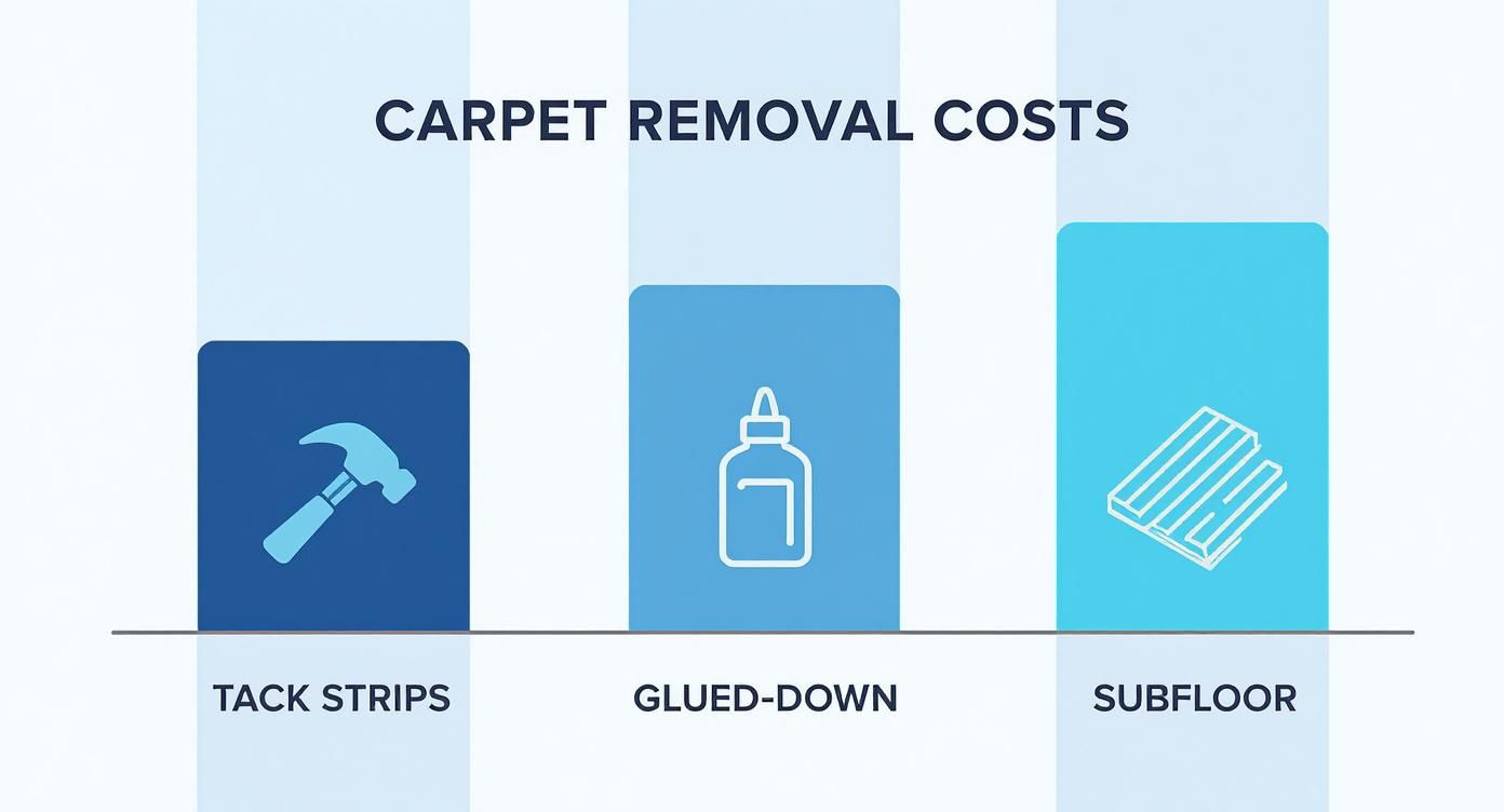 Infographic about cost to remove carpet