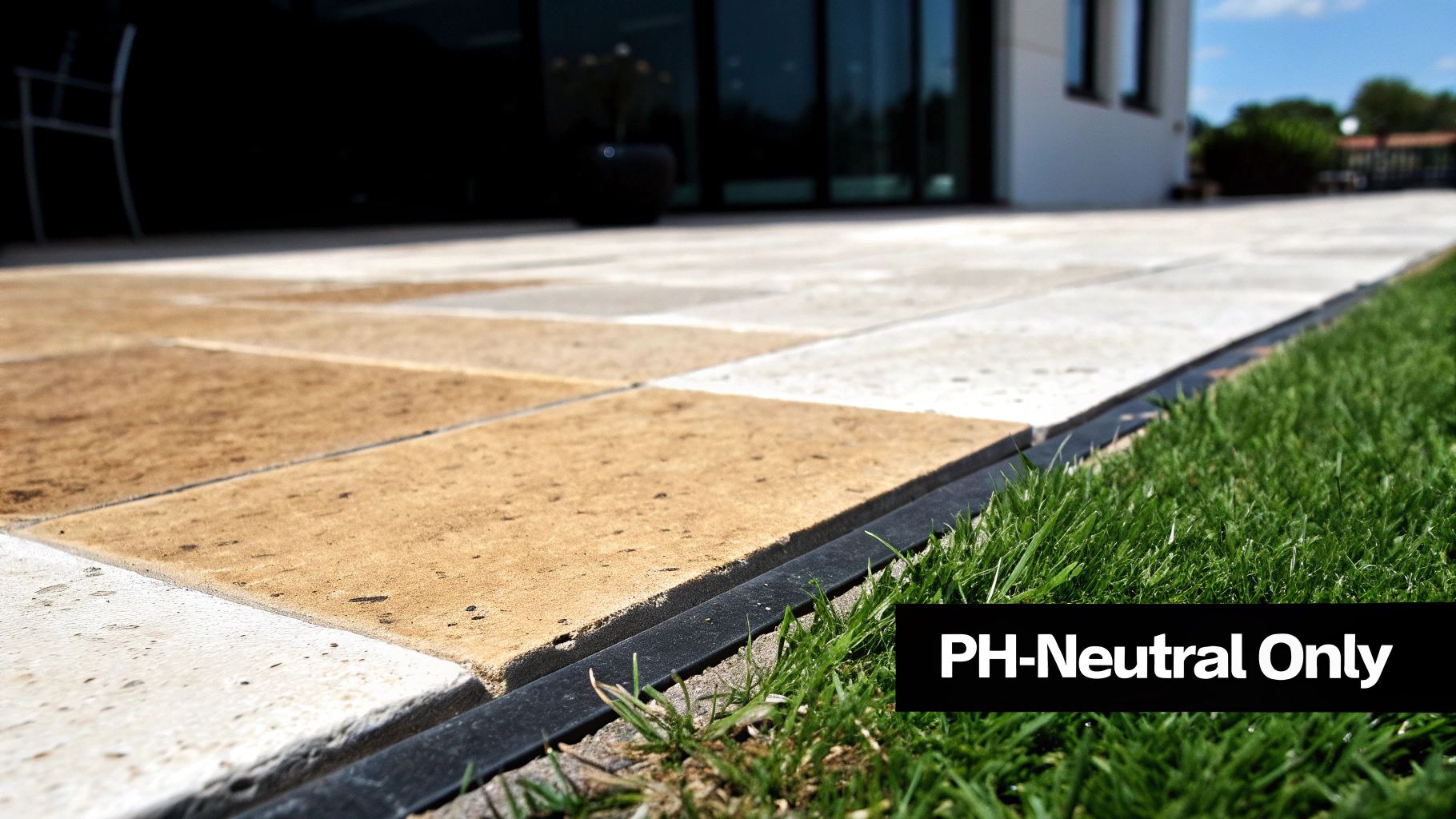 A clean and polished limestone floor in a modern home, showing off its natural texture.