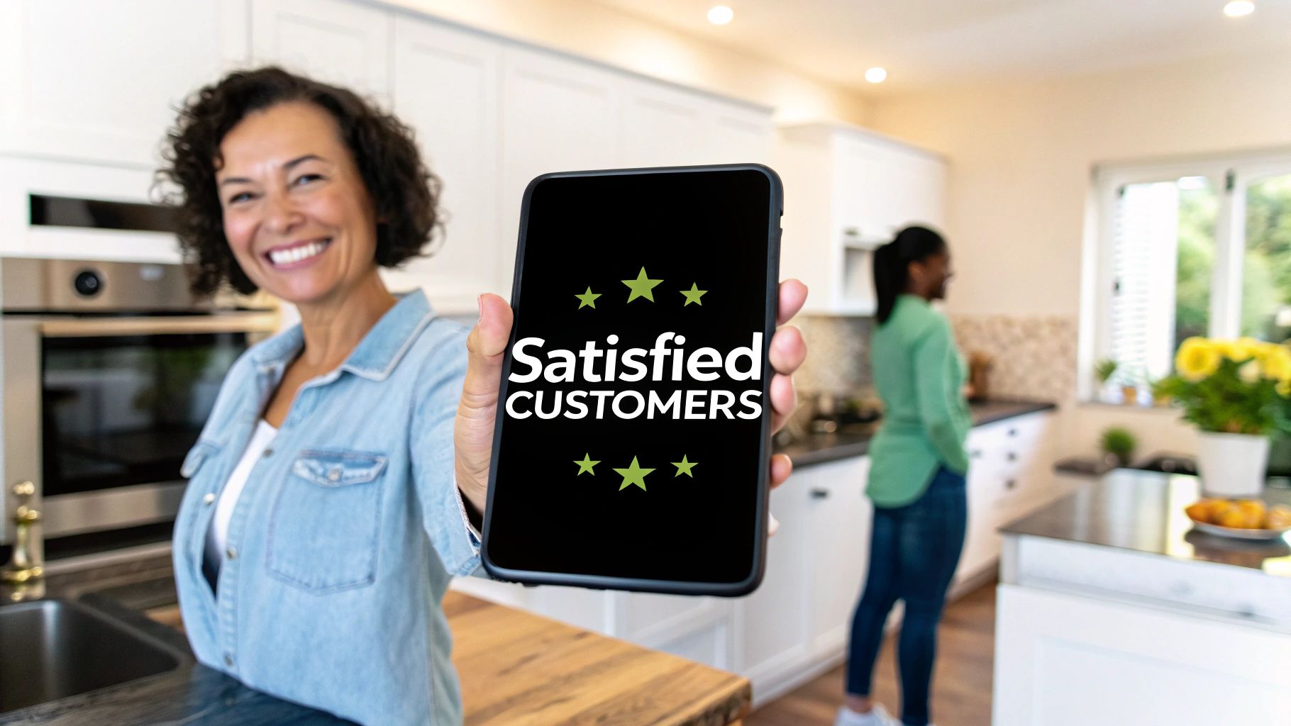 A neatly organized living room with clean surfaces and cushions arranged on the sofa, ready for cleaning.