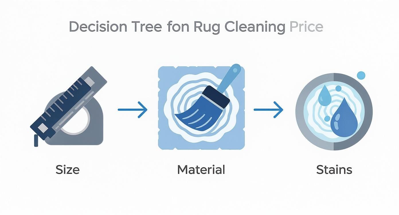 Infographic about area rug cleaning cost