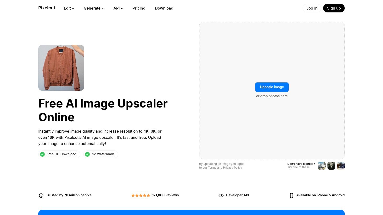 Pixelcut – AI Image Upscaler