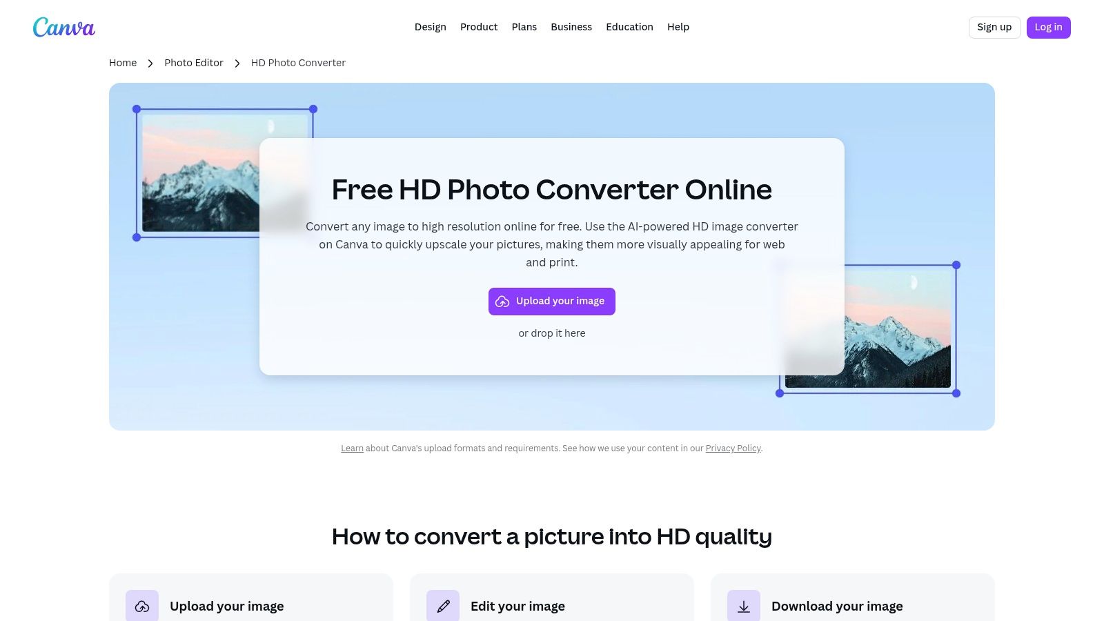 Canva – HD Photo Converter (Image Upscaler app)