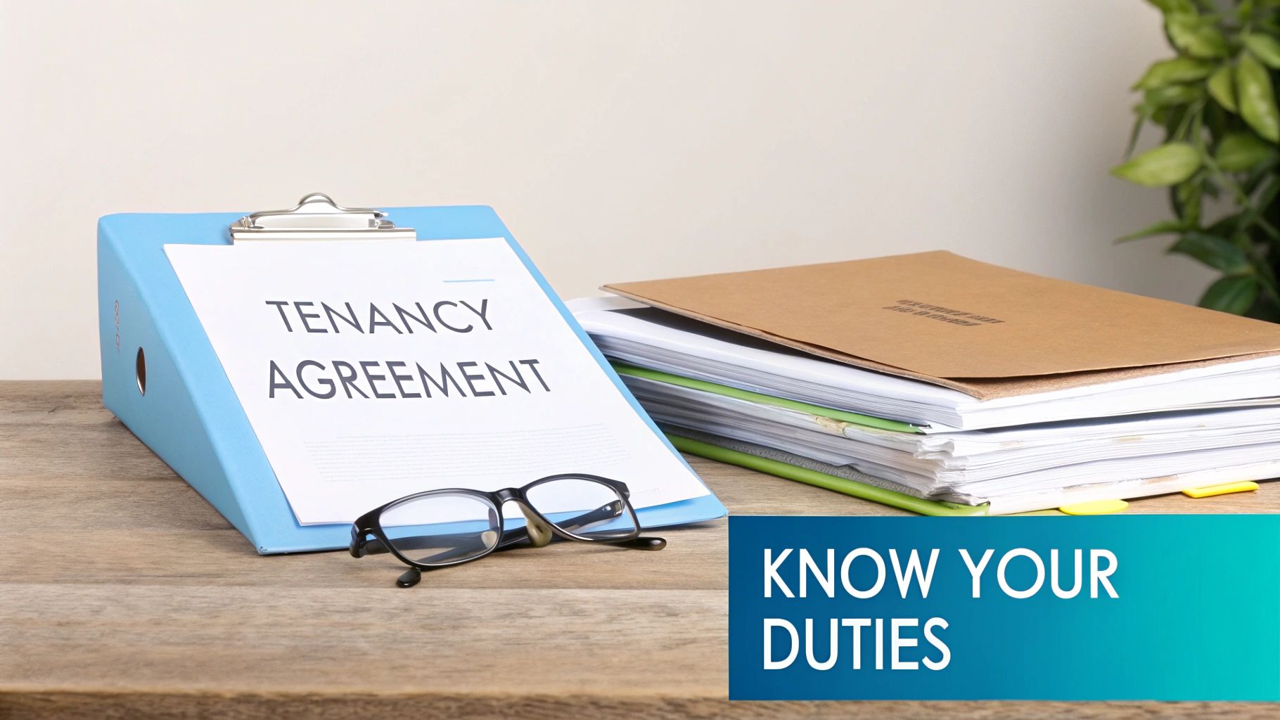 A private landlord handing over legal documents and keys to a new tenant in a modern, clean apartment setting.