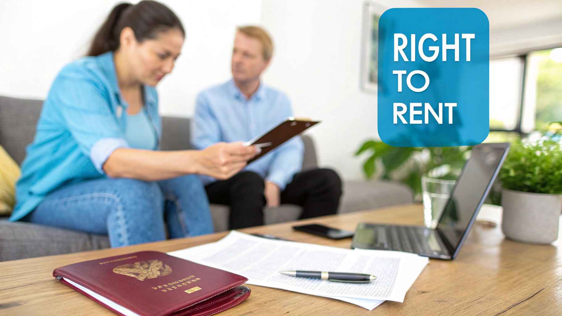 Landlord and tenant shaking hands