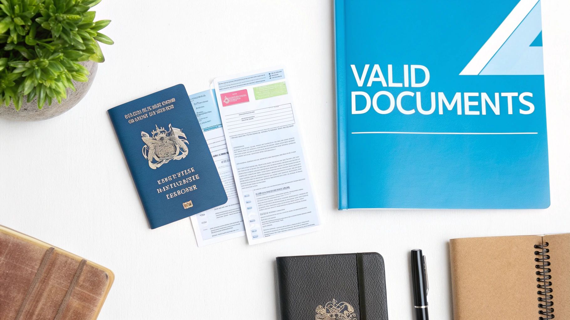 A person showing their passport as identification