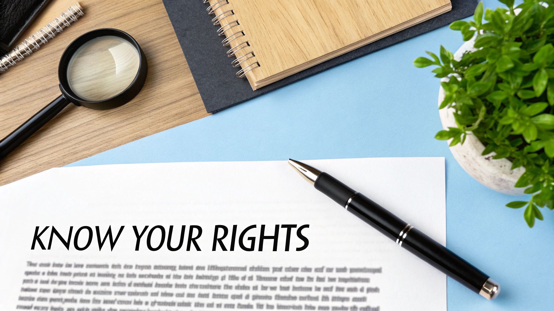 A person carefully reading and signing a tenancy agreement document at a desk.