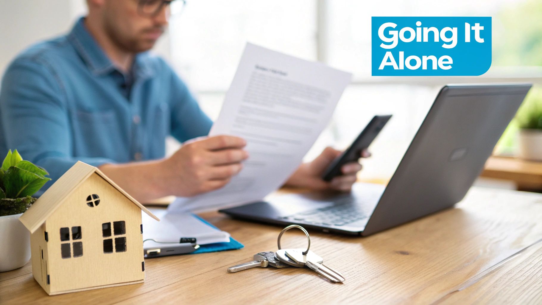 A smiling couple receiving keys to their new rental home from their private landlord, shaking hands warmly.