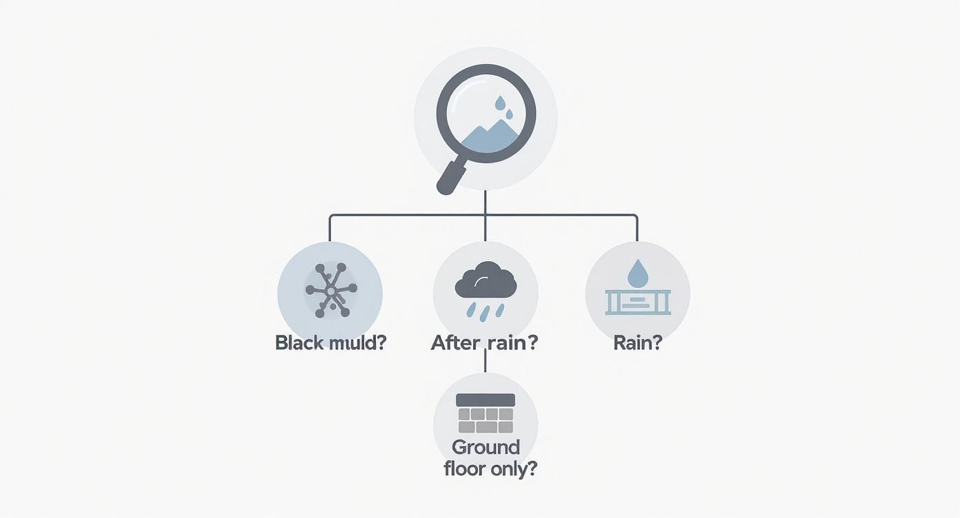 Infographic about how to fix damp walls
