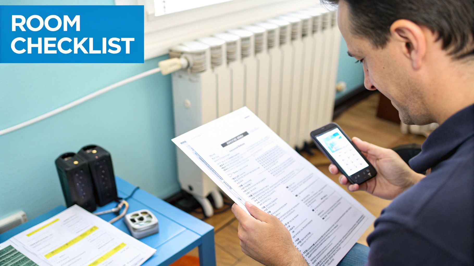 Inspecting a spare room