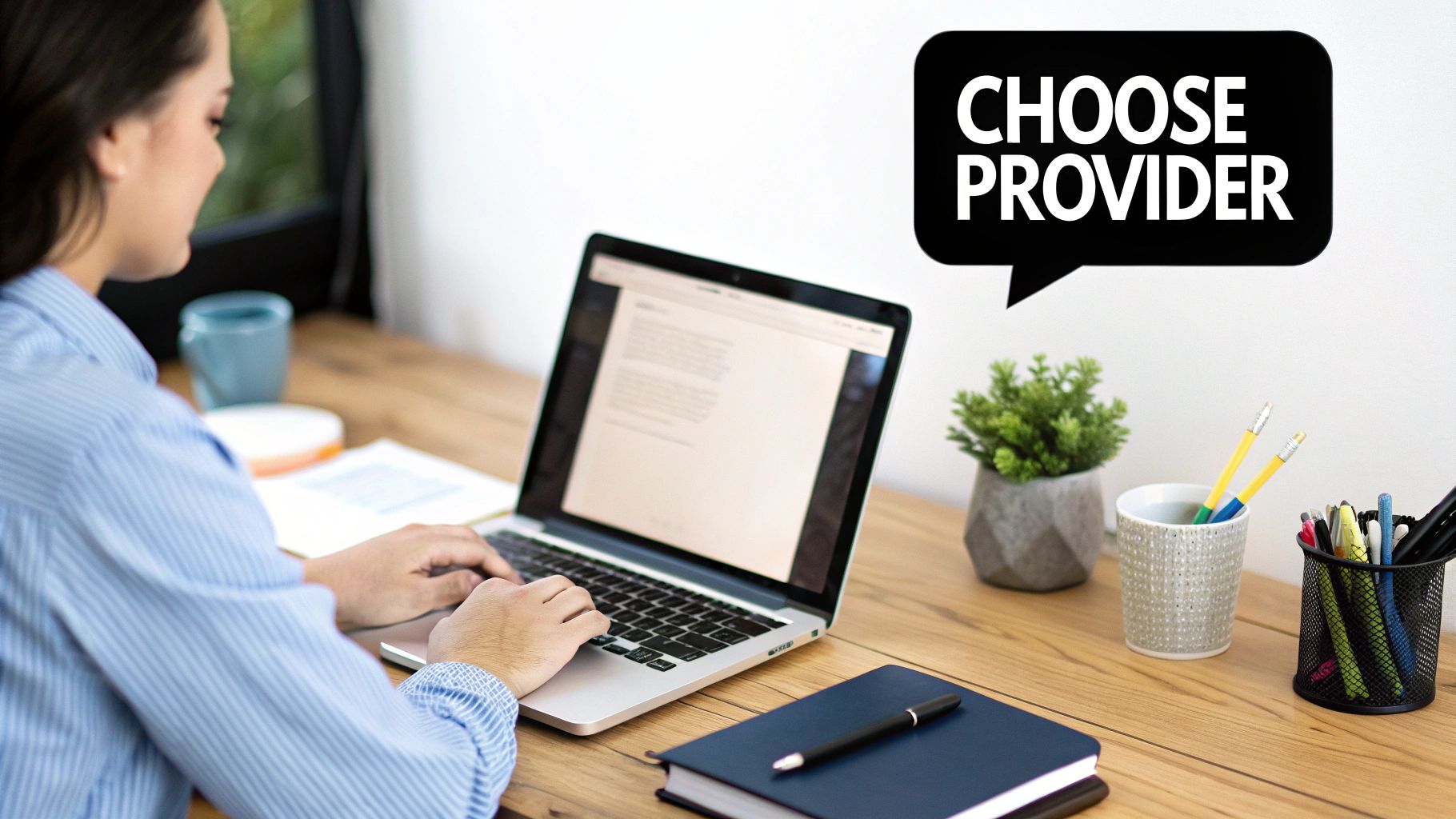 A healthcare professional preparing a lab test kit on a table.