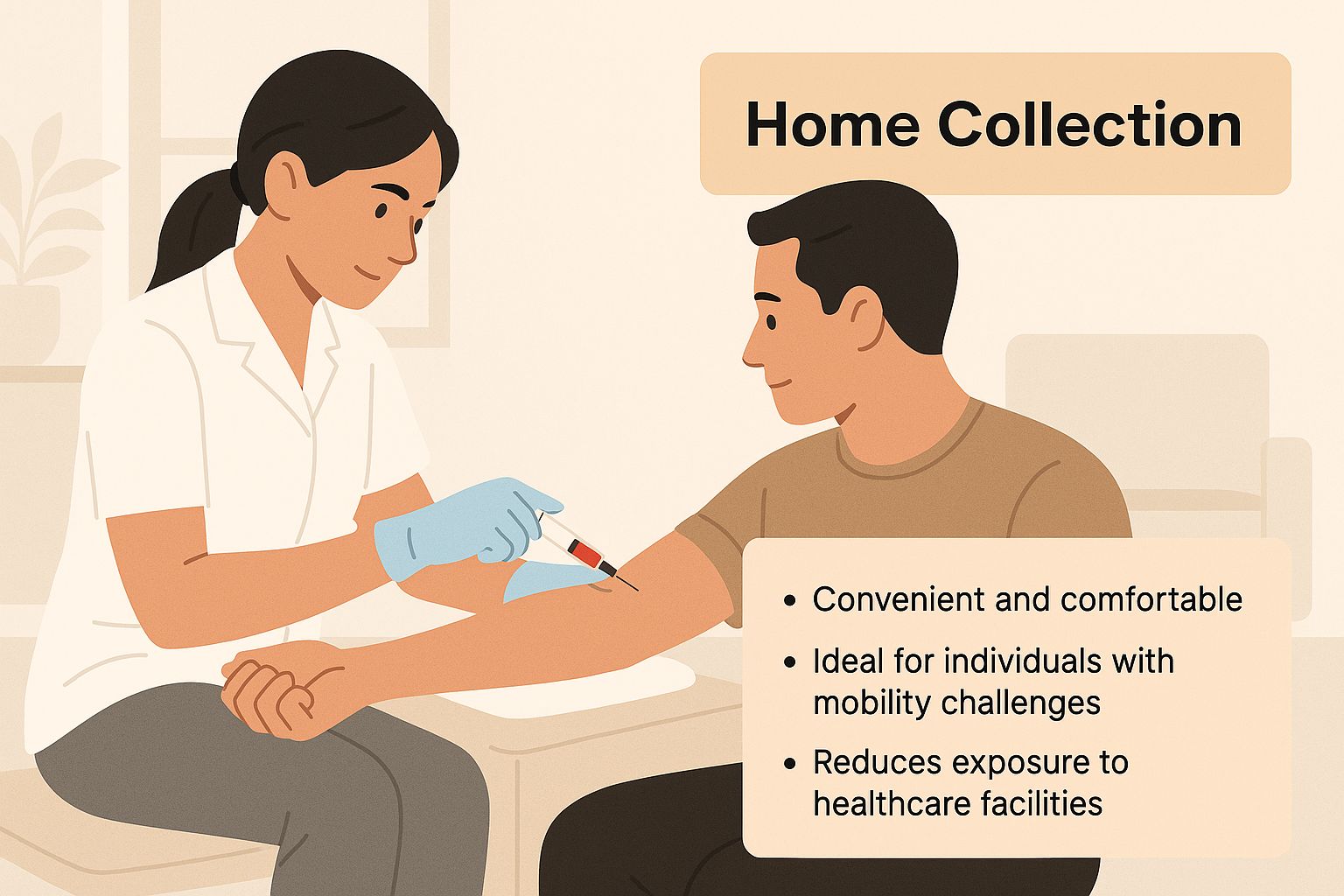 Infographic about blood test at home dubai