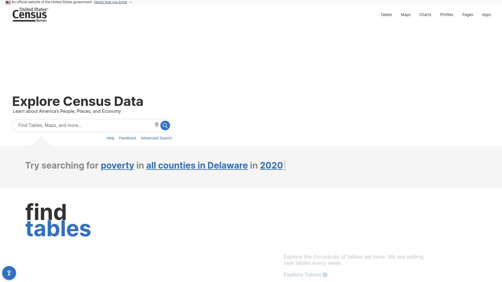 US Census Bureau data.census.gov — market research tools for startups
