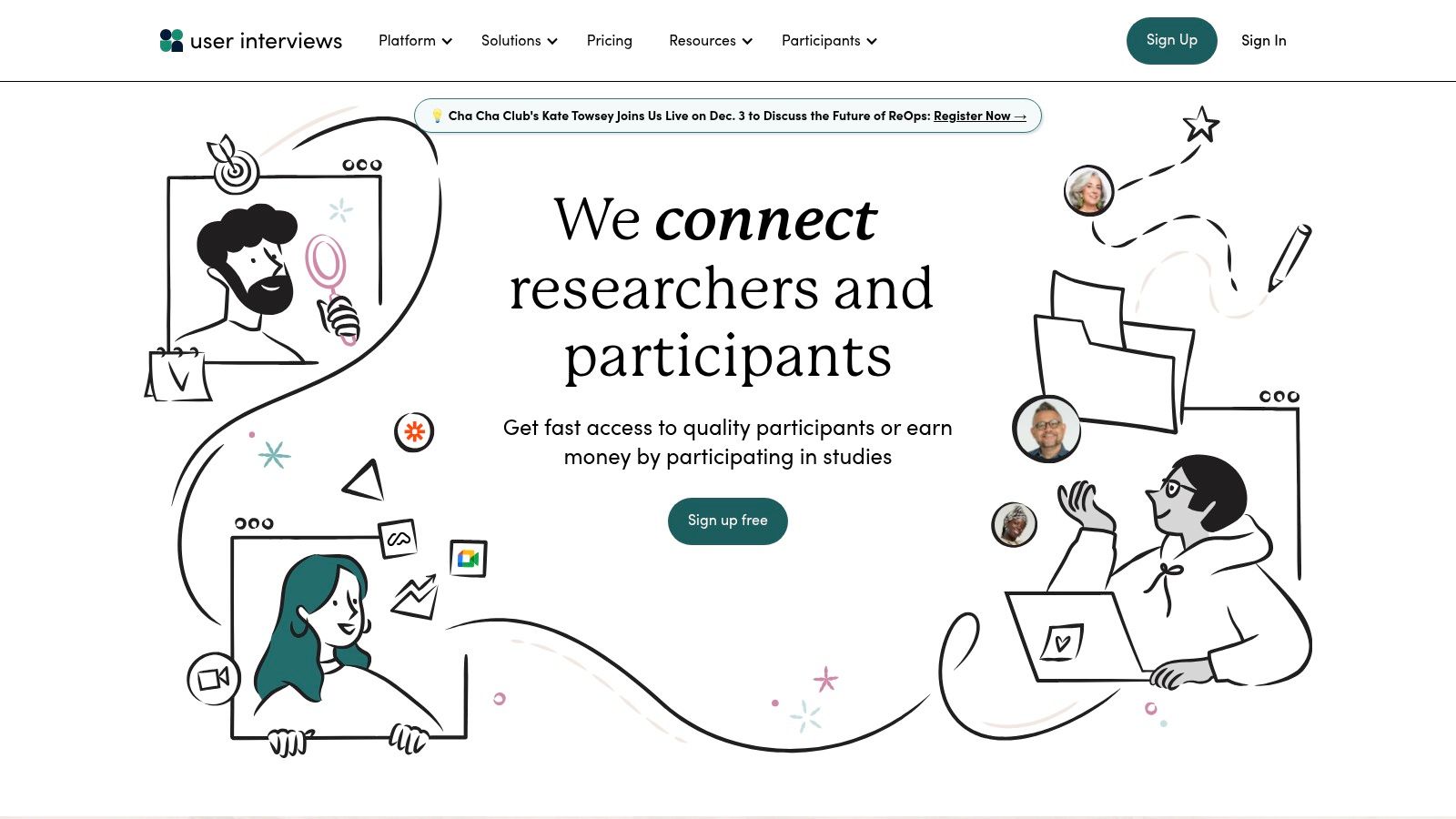 UserInterviews recruiting platform — market research tools for startups