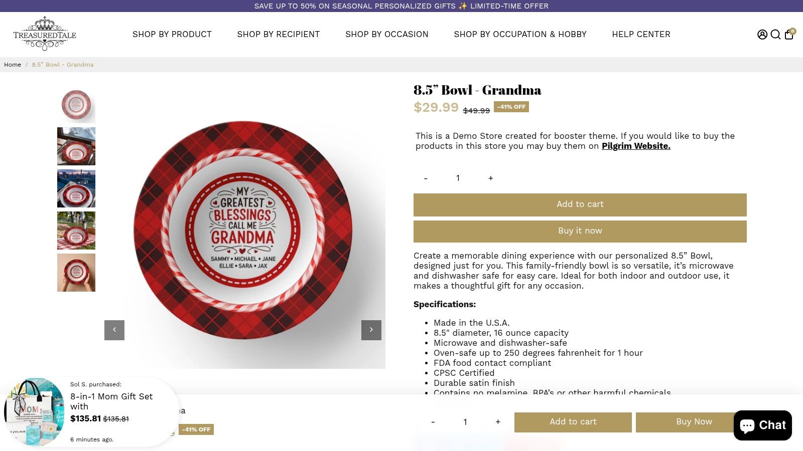 8.5” Bowl – Grandma