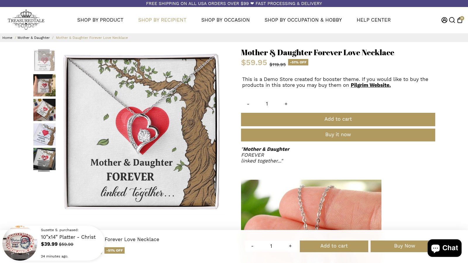 Mother & Daughter Forever Love Necklace – TreasuredTale