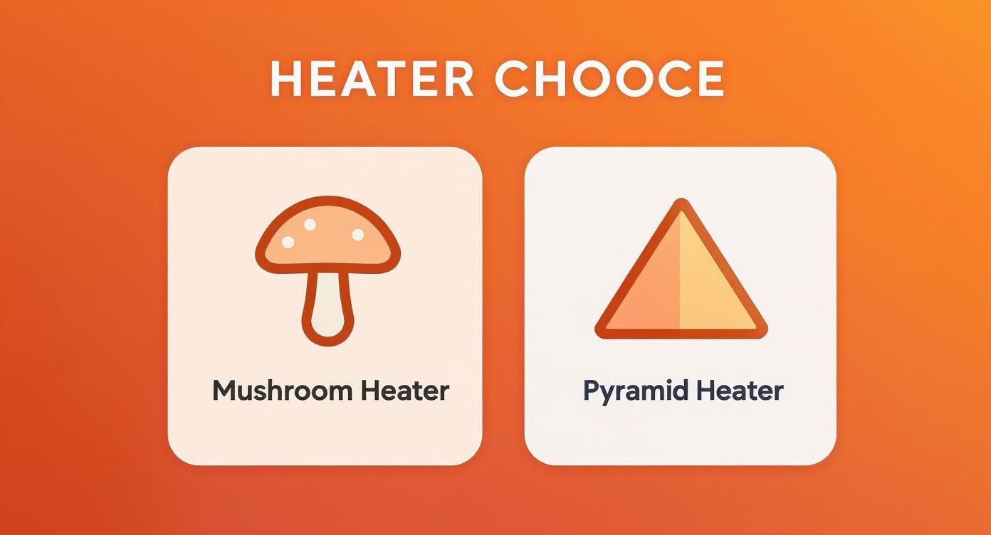 Infographic about gas outdoor heater