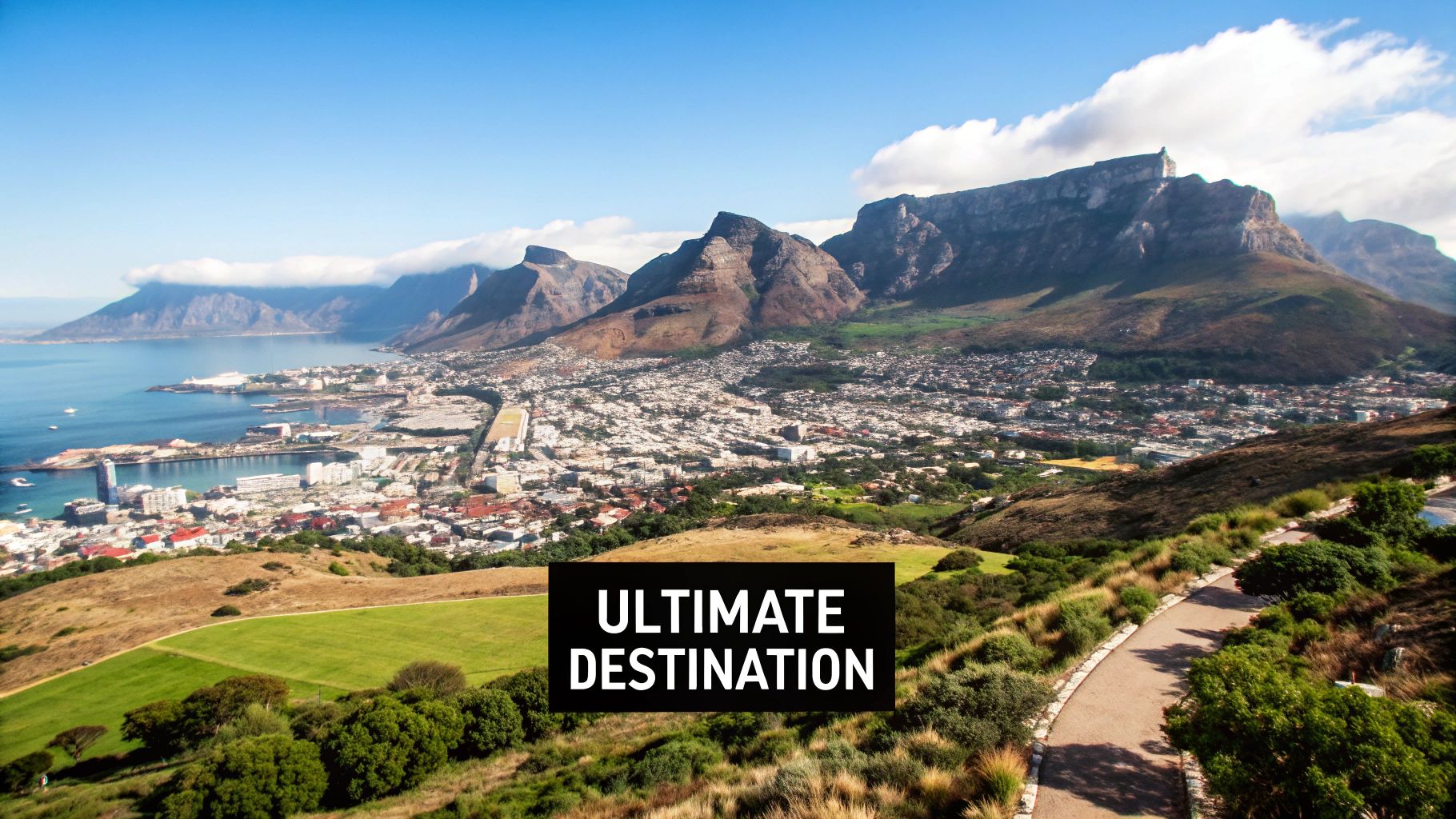 A view of Cape Town with Table Mountain in the background