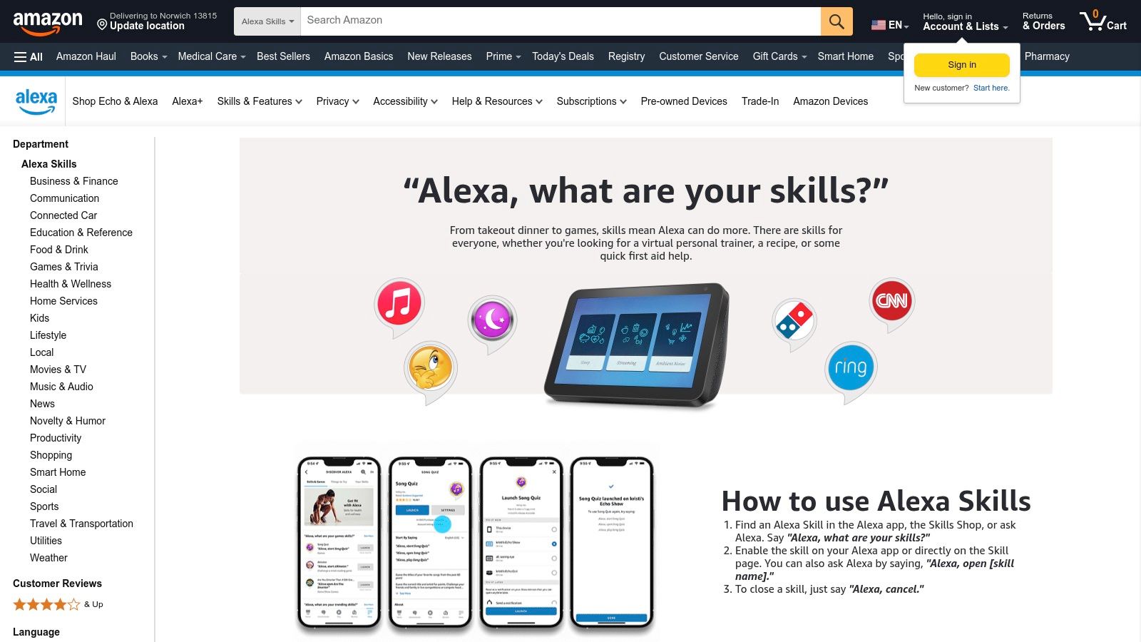 Amazon Alexa Skills Store
