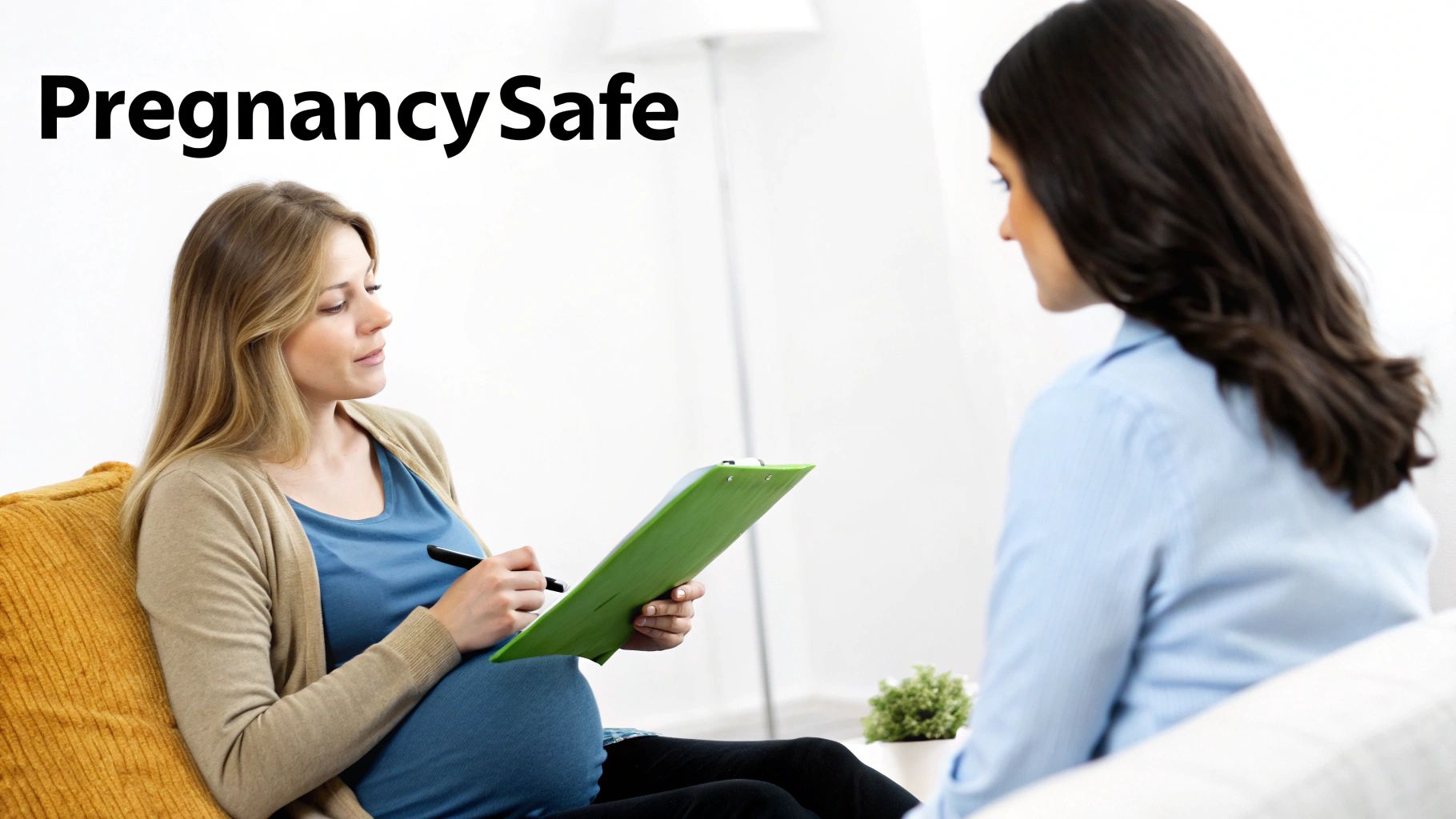 A prenatal massage therapist gently working on a pregnant woman's back.