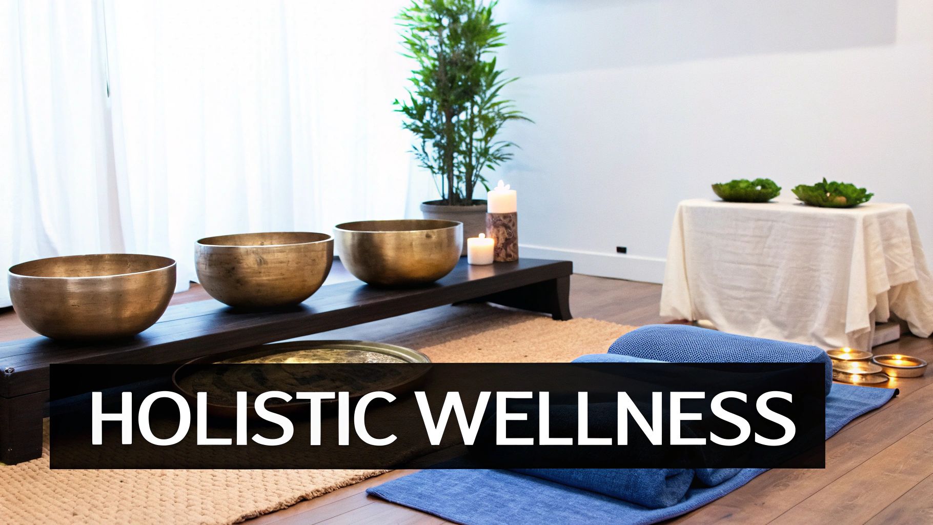 A pregnant woman meditating peacefully in a calm setting.